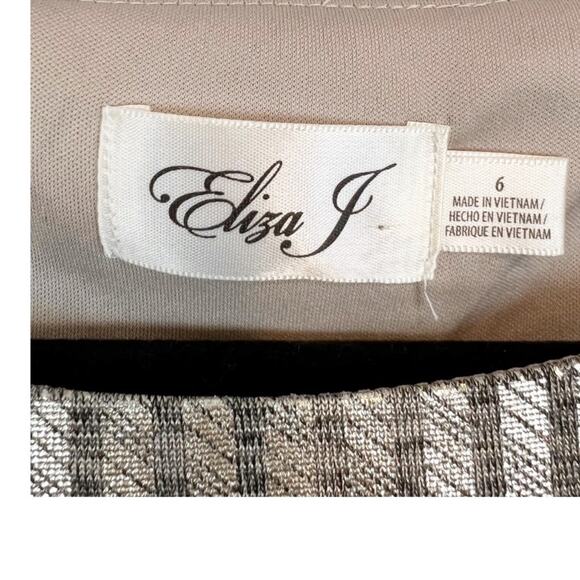 ELIZA J Metallic Gold striped Jersey Knit Cocktail Party Dress NWT Size 6 - Picture 7 of 12